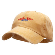 Soaring Patriotic Eagle Embroidered Pigment Dyed Wash Caps