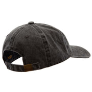 Soccer Ball Embroidered Washed Solid Pigment Dyed Cotton Twill Brass Buckle Cap