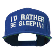 I'd Rather Be Sleeping Embroidered Flat Bill Cap