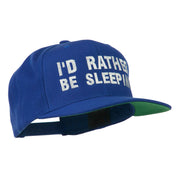 I'd Rather Be Sleeping Embroidered Flat Bill Cap