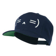 Sleeping Text Emoticon Embroidered Snapback Cap