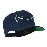 Sleeping Text Emoticon Embroidered Snapback Cap