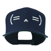 Sleeping Text Emoticon Embroidered Snapback Cap