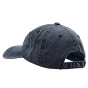 Soccer Ball Embroidered Washed Solid Pigment Dyed Cotton Twill Brass Buckle Cap