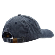 Soccer Ball Embroidered Washed Solid Pigment Dyed Cotton Twill Brass Buckle Cap