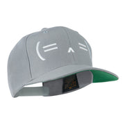 Sleeping Text Emoticon Embroidered Snapback Cap