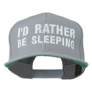 I'd Rather Be Sleeping Embroidered Flat Bill Cap