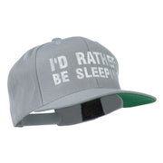 I'd Rather Be Sleeping Embroidered Flat Bill Cap