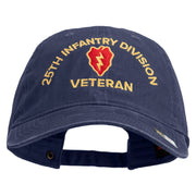 U.S. Army 25th Infantry Division Embroidered Washed Solid Pigment Dyed Cotton Twill Brass Buckle Cap - Navy OSFM