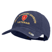 U.S. Army 25th Infantry Division Embroidered Washed Solid Pigment Dyed Cotton Twill Brass Buckle Cap - Navy OSFM