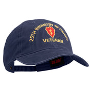 U.S. Army 25th Infantry Division Embroidered Washed Solid Pigment Dyed Cotton Twill Brass Buckle Cap - Navy OSFM