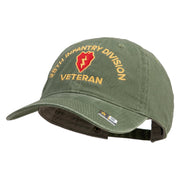 U.S. Army 25th Infantry Division Embroidered Washed Solid Pigment Dyed Cotton Twill Brass Buckle Cap - Olive OSFM