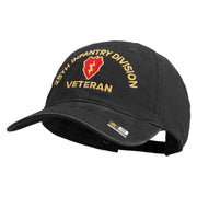 U.S. Army 25th Infantry Division Embroidered Washed Solid Pigment Dyed Cotton Twill Brass Buckle Cap - Black OSFM