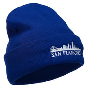 San Francisco Skyline Embroidered Cuffed Long Beanie