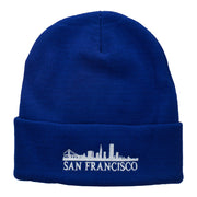 San Francisco Skyline Embroidered Cuffed Long Beanie