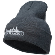 San Francisco Skyline Embroidered Cuffed Long Beanie