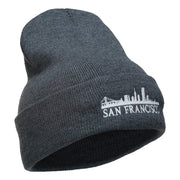 San Francisco Skyline Embroidered Cuffed Long Beanie