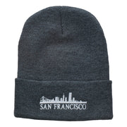 San Francisco Skyline Embroidered Cuffed Long Beanie