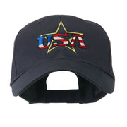 USA Logo with Star Embroidered Cap