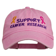 Support Cancer Research Embroidered Washed Cap