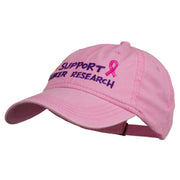 Support Cancer Research Embroidered Washed Cap