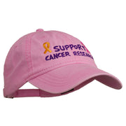 Support Cancer Research Embroidered Washed Cap