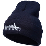 San Francisco Skyline Embroidered Cuffed Long Beanie