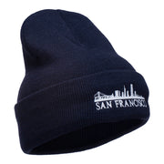 San Francisco Skyline Embroidered Cuffed Long Beanie