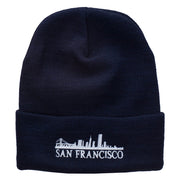 San Francisco Skyline Embroidered Cuffed Long Beanie