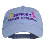 Support Cancer Research Embroidered Washed Cap