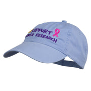 Support Cancer Research Embroidered Washed Cap