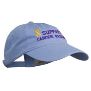 Support Cancer Research Embroidered Washed Cap