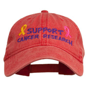 Support Cancer Research Embroidered Washed Cap