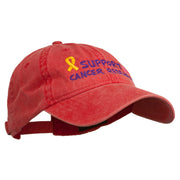 Support Cancer Research Embroidered Washed Cap