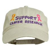 Support Cancer Research Embroidered Washed Cap