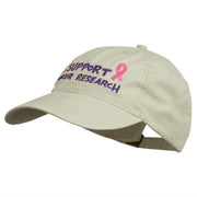 Support Cancer Research Embroidered Washed Cap