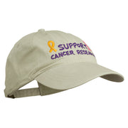 Support Cancer Research Embroidered Washed Cap