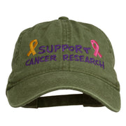 Support Cancer Research Embroidered Washed Cap