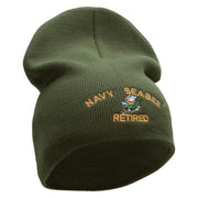 Licensed Navy Seabee Retired Embroidered Short Beanie Made in USA