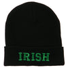 Irish Embroidered Cuff Long Beanie