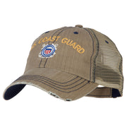 US Coast Guard Embroidered Low Profile Cotton Mesh Cap