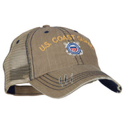 US Coast Guard Embroidered Low Profile Cotton Mesh Cap