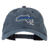 Massachusetts with Map Outline Embroidered Washed Cotton Twill Cap