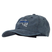 Massachusetts with Map Outline Embroidered Washed Cotton Twill Cap