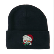 Smile Snowman Embroidered Beanie