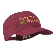 Seasons Greetings Embroidered Cap