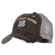 US Coast Guard Embroidered Low Profile Cotton Mesh Cap