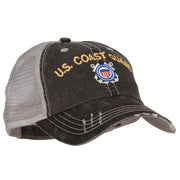 US Coast Guard Embroidered Low Profile Cotton Mesh Cap