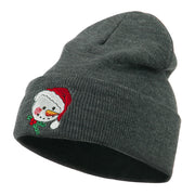 Smile Snowman Embroidered Beanie