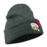 Smile Snowman Embroidered Beanie